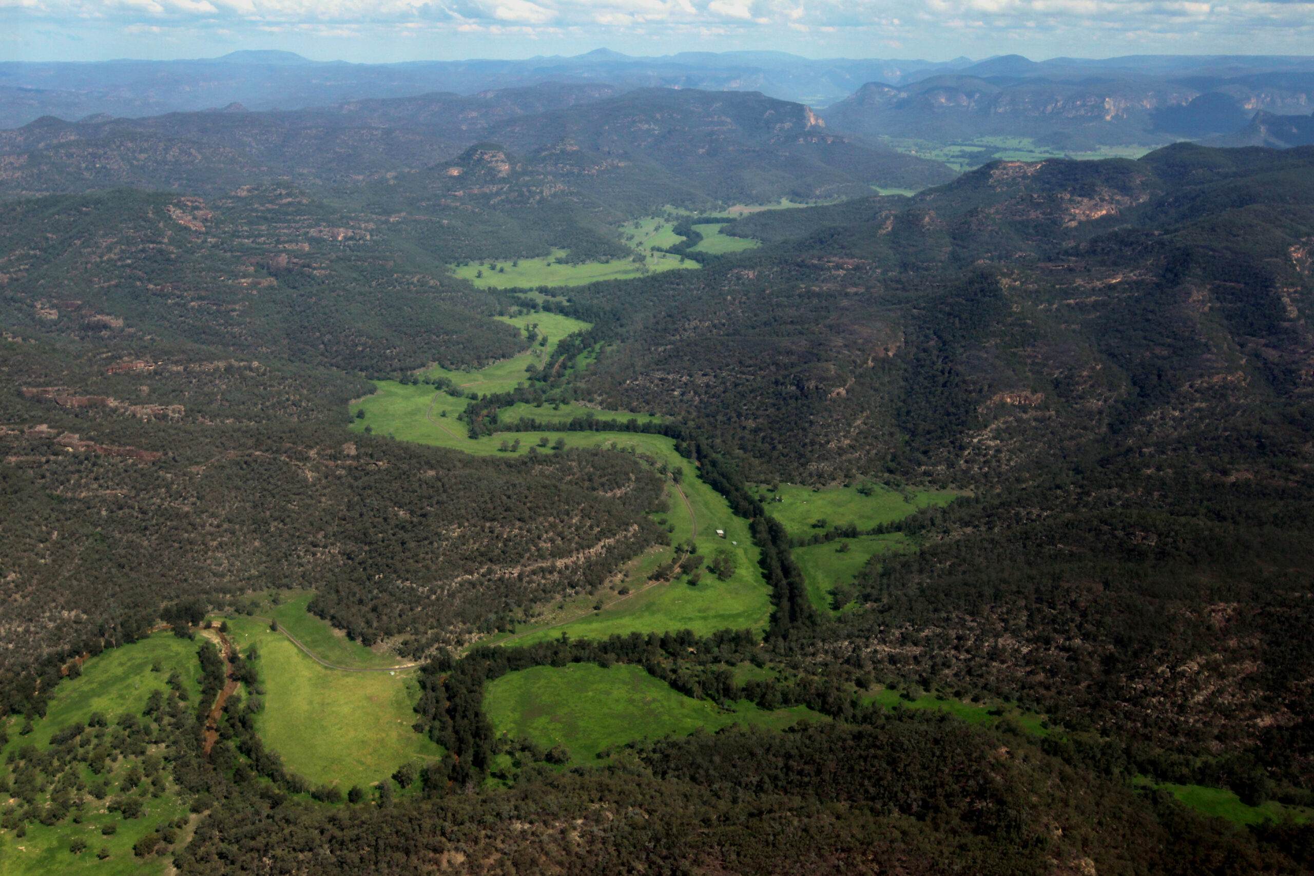 Aerial view of the Bylong Valley, NSW.